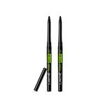 LAKMÉ Eyeconic Insta Cool Kajal, Black, Cooling Kohl Liner With Cucumber, Twist Up Pencil - Waterproof, Smudge Proof & Long Lasting Eye Makeup, Glossy, 0.35 G (Pack Of 2)