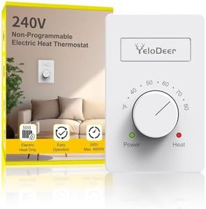 240 V Only 4-Wire Manual Electric Baseboard Heater Thermostat for Home, YeloDeer