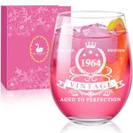 Swanfort 60th Birthday Gifts for Women,60 Years Old Birthday Gift for Woman,60th Birthday Decorations for Her, 60th Wine Glass Birthday Gifts Ideas for Sister, Mom and Friends