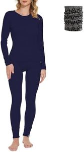 MERINNOVATION Merino Wool Base Layer Set for Women 100% Merino Wool Thermal Underwear Set Base Layer Top and Bottom Navy 250
