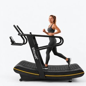 Curved Manual Treadmill - 8-Level Resistance Adjustment & LCD Display, Non-Electric Fitness Equipment for Home/Gym, Cardio & Anaerobic Training