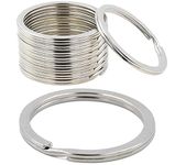 Nimida Stainless Steel Key Split Rings for Keychain 1 inch Diameter for Gifts and DIY Works | Silver | Pack of 20