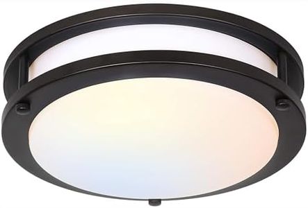 13 inch Flush Mount LED Ceiling Light Fixture, 2700K/3000K/3500K/4000K/5000K Adjustable Ceiling Lights, Oil Rubbed Bronze Saturn Dimmable Lighting for Hallway Bathroom Kitchen or Stairwell, ETL Listed