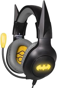 FRTEC – Casque de Jeu Batman avec Oreilles Dark Knight détachables, câble et lumière LED RVB pour Playstation 5, PS4, Xbox Series X/S, Xbox One, Nintendo Switch, PC, Mac