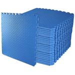 BalanceFrom Puzzle Exercise Mat with EVA Foam Interlocking Tiles (Blue) - Pack of 24