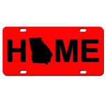 JASS GRAPHIX State of Georgia Home Logo Black on Red License Plate Thick HD Aluminum Composite Car Tag