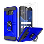 Galaxy S7 Edge Case, S7 Edge Case with [3X HD Soft Screen Protector], Built-in Ring Kickstand and Magnetic Car Mount Shockproof Dropproof Military Grade Armor Case for Galaxy S7 Edge - Klein Blue