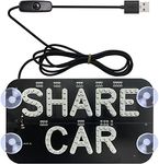 Meskliu Rides LED Sign Red Lights,Shared Car LED Sign Light,Rides Share Sign Decor with DC12V Car Charger Inverter, for Rideshare Driver Lights up Sign,6ft Cable(Red Light,USB Switch)