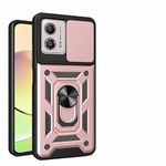 WBWONE Case for Motorola Moto G13 /G23, Shockproof TPU/PC Cover with 360° Rotating Ring Kickstand and Sliding Camera Cover, Anti-Scratch Phone Shell, Rose Gold