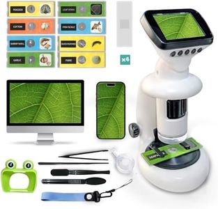 GEMUFO Microscope for Kids with 12 Slides, 200X-1000X,2.4" Screen Digital Handheld Kids Microscope Kit, Portable Pocket Removable Miniscope Science Toys Gifts for for 3 4 5 6 7 8 9 10 11 12 Year Old