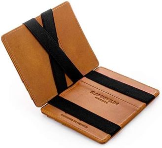 JAIMIE JACOBS Flap Boy Slim Magic Wallet RFID Blocking Wallet Genuine Leather Men (Cognac)