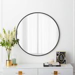 Trintion Round Mirror 70cm Circle Hanging Wall Mirror Home Decorative Wall Mounted Vanity Mirror for Bathroom Living Room