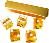 Yuanhe Set of 5 Grade AAA Precision 19mm Serialized Casino dice with Razor Edges and Corners - Yellow ¡­