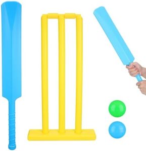 Abaodam Kids Cricket Set with Plastic Bat Ball and Stumps Cricket for Kids Outdoor Beach and Backyard Sport Game Portable Interactive Toy for Hand-Eye Coordination and Family Fun