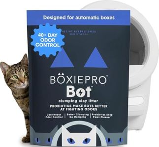 BoxiePro Bot Probiotic Cat Litter for Automatic Litter Boxes, 40+ Day Odor Control, Clumping Clay Kitty Litter, Odor Eliminating Probiotics, Low Dust, No Fragrances, 16 lb