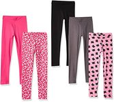 Spotted Zebra Girls' Kids Leggings, 5-Pack Pink Cat, XX-Large