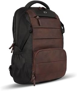 Gear Aspire 3 19"/35L Faux leather Large Water Resistant Laptop Backpack/Casual Backpack/Daypack/Travel Backpack/College Bag For Men/Women(Brown-Tan)