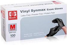 UC Global Trade Inc Black Disposable Vinyl Exam Gloves Latex Free Powder Free for Household Cleaning, Food Safe, Patient Care, Pet Care, Law Enforcement, 100 Count, Medical Grade, Medium