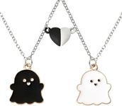 Ghost Bff Necklaces for 2 Bestie Birthday Gifts for Best Friend Matching Heart Necklace for Soul Sister Long Distance Friendship Xmas Christmas Gift