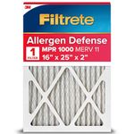 Filtrete 16x25x2 Furnace Filter, MPR 1000, MERV 11, Allergen Defense Odor Reduction 3-Month Pleated 1-Inch Air Filters, 4 Filters