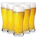 BPFY 6 Pack 16oz Pilsner Beer Glasses, Bar Glassware, Drinking Glasses for Home Kitchen Entertainment