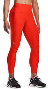 Under Armour Women's HeatGear High Waisted 7/8 Leggings, Phoenix Fire (296)/White, Medium