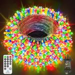 403 FT 1000 LED Christmas Lights Outdoor Decorations Super Long Fairy Lights Mains Powered Waterproof String Lights Plug In with Remote Timer 8 Modes for Outside Yard House Tree Wedding Multicoloured