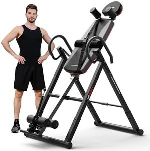 HARISON Inversion Table for Back Pain Relief - Decompression Back Stretcher, 330LBS Capacity Strength Training Inversion Equipment, Foldable Traction Table with Full Range Inversion, Safe Belt, Ankle Holders, Shoulder Support