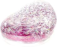 AirCandy Inflatable Multicolored Glitter Chair - Beanbag Chair for Living Room, Kids Room, Game Rooms, Outdoors or Indoors. (Pink Clear)