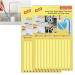 24-Pack Drain Sticks,Sink Drain Unblocker,Drain Sink Cleaning Sticks Cleaner,Heavy Duty Clog Remover, Unblock Pipe Stick for Bathroom & Kitchens,Pipe Cleaning Stick for Grease & Food Residue(lemon)