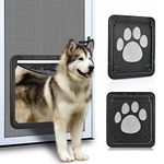 Ownpets Pet Screen Door, Magnetic Flap Screen Automatic Lockable Black Door for Small Dog and Cat Gate,Easy to Install (Large 12" x 14")