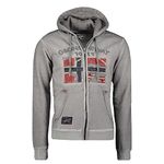 Geographical Norway Gotz Men - Men's Zip Hoodie - Comfortable Sweatshirt Sweatshirt Logo Long Sleeve Warm - Men's Spring Summer Fall Winter Season (Light grey M)