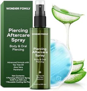 Piercing Aftercare Spray - Sterile Saline Solution for Piercings with Panthenol & Tea Tree Oil for Piercing Bumps - Lip, Body, Nose Rings, & Ear Piercing Cleaner - Saline Spray for Piercings - 4 Fl Oz