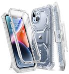 i-Blason Armorbox for iPhone 14 Case 6.1" (2022)/iPhone 13 Case 6.1" (2021) with Stand [Built-in Screen Protector & Kickstand] Full-Body Shockproof Rugged Holster Bumper Protective Phone Case, Frost