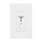 Maxxima Dimmer Electrical Light Switch - Featuring Blue Indicator Light, LED Compatible, 3-Way/Single Pole Use, 600 Watt Max, Dimmable Lamp and Lighting Control, Screwless Wall Plate Included - White
