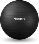 URBNFit Exercise Ball - Yoga Ball for Workout, Pilates, Pregnancy, Stability - Swiss Balance Ball w/ Pump - Fitness Ball Chair for Office, Home Gym, Labor- Black, 30 in