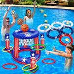 4th of July Inflatable Pool Ring Toss Pool Game Toys