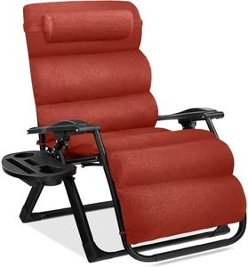 Best Choice Products Oversized Zero Gravity Chair, Folding Outdoor Patio Recliner, XL Anti Gravity Lounger w/Removable Cushion, Cup Holder, Side Tray, 350lb Capacity - Burnt Orange