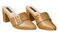 SHOENEED'S Womens Bellies | Latest Collection Stylish Ballet Heels | Casual Block Heel Office Wear Bellies for Women Beige (406)