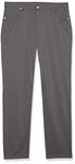 IZOD Boys' School Uniform Twill Pants, Flat Front & Comfortable Waistband with 5 Pockets, Grey 5-Pocket, 10