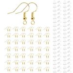 ALEXCRAFT 14K Gold Plated Earring Hooks Jewelry Fish Hook Earrings Hypoallergenic Diy Earrings Hooks Findings for Jewelry Making（200PCS, 100 Pairs）