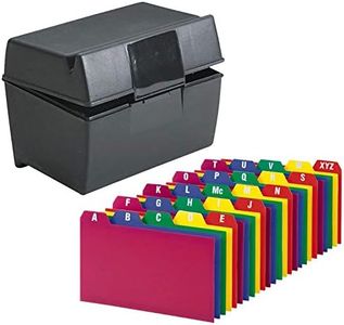 Index Card Holder, Index Cards Storage Box Holds Up To 300 3x5� Cards, With Poly Card Guides A-Z, 3x5 Inch - Value Pack