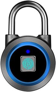 MEGAFEIS Fingerprint Padlock, Bluetooth Lock, Mobile APP, Smart Padlock with Keyless Biometric, Water Resistant, Suitable for Gym, Sports, Bike, School, Fence and Storage(Blue)