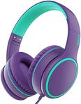 RORSOU R10 On-Ear Headphones with Microphone, Lightweight Folding Stereo Bass Headphones with 1.5M Tangle Free Cord, Portable Wired Headphones for Smartphone Tablet Computer MP3 / 4 (Purple)