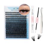 GEMERRY 60D Lash Extension Kit Mixed Lash Clusters Long Eyelash Extension Kit Bond and Seal DIY Lash Extension Kit Cluster Lashes Kit Lash Glue Individual Lashes Tweezers Lash Extensions at Home