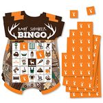 Big Dot of Happiness Gone Hunting - Picture Bingo Cards and Markers - Deer Hunting Camo Baby Shower Shaped Bingo Game - Set of 18