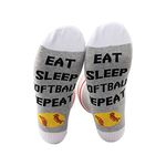 PXTIDY Softball Gift Softball Player Gift EAT SLEEP SOFTBALL REPEAT Crew Socks Baseball Softball Socks Softball Lover Gift(Softball)