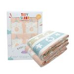 TIDY SLEEP Baby Blankets 6 Layer Wraper 100% Cotton Stroller Cover Receiving Blankets, (Pack of 2) (Pink & Multicolor)