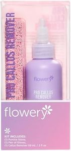 Flowery Pro Callus Remover for Feet – Extra Strength Gel with Pumice Stone & Gloves, Pedicure Foot Callus Remover Kit for Cracked Heels & Dead Skin