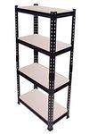 PickTheDeal Adjustable Shelving Unit Storage Utility Display Rack Steel Boltless Rivet Rack (4-Shelve)(60x24x12 inch) (Wood Shelve, Black)